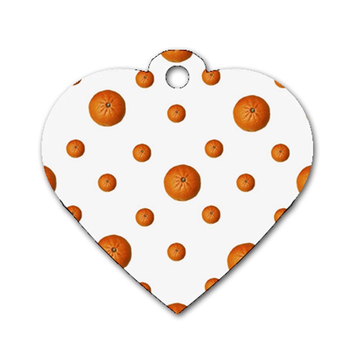 Tangerines Photo Motif Pattern Design Dog Tag Heart (Two Sides)