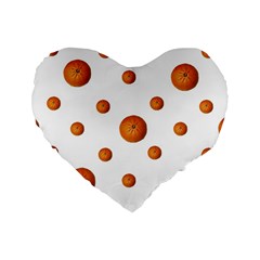 Tangerines Photo Motif Pattern Design Standard 16  Premium Heart Shape Cushions