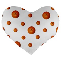 Tangerines Photo Motif Pattern Design Large 19  Premium Heart Shape Cushions