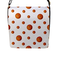 Tangerines Photo Motif Pattern Design Flap Closure Messenger Bag (L)