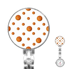 Tangerines Photo Motif Pattern Design Stainless Steel Nurses Watch