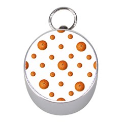 Tangerines Photo Motif Pattern Design Mini Silver Compasses