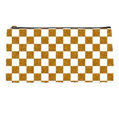 Checkerboard Gold Pencil Case by impacteesstreetweargold