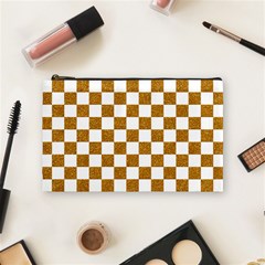 Checkerboard Gold Cosmetic Bag (medium) by impacteesstreetweargold