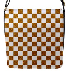 Checkerboard Gold Flap Closure Messenger Bag (s) by impacteesstreetweargold