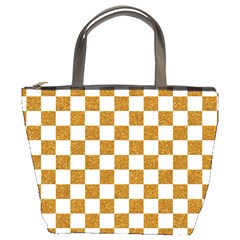 Checkerboard Gold Bucket Bag by impacteesstreetweargold