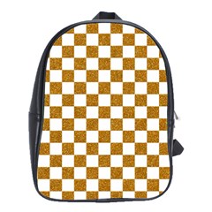 Checkerboard Gold School Bag (large) by impacteesstreetweargold