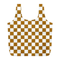 Checkerboard Gold Full Print Recycle Bag (l) by impacteesstreetweargold