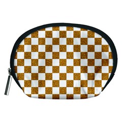 Checkerboard Gold Accessory Pouch (medium)