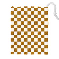 Checkerboard Gold Drawstring Pouch (4xl) by impacteesstreetweargold