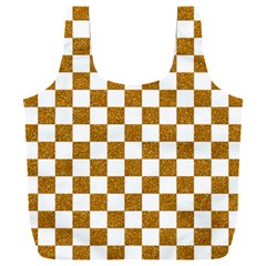 Checkerboard Gold Full Print Recycle Bag (xxl) by impacteesstreetweargold