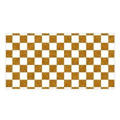 Checkerboard Gold Satin Shawl by impacteesstreetweargold