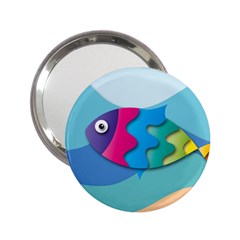 Illustrations Fish Sea Summer Colorful Rainbow 2 25  Handbag Mirrors by HermanTelo