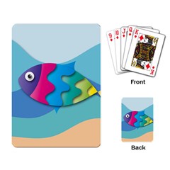 Illustrations Fish Sea Summer Colorful Rainbow Playing Cards Single Design (rectangle)