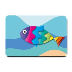 Illustrations Fish Sea Summer Colorful Rainbow Small Doormat 