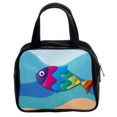 Illustrations Fish Sea Summer Colorful Rainbow Classic Handbag (two Sides)