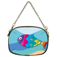 Illustrations Fish Sea Summer Colorful Rainbow Chain Purse (one Side)