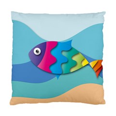 Illustrations Fish Sea Summer Colorful Rainbow Standard Cushion Case (two Sides)