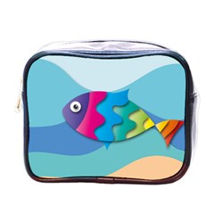 Illustrations Fish Sea Summer Colorful Rainbow Mini Toiletries Bag (one Side) by HermanTelo