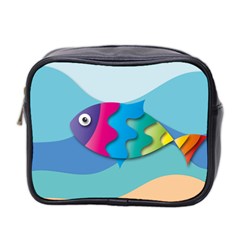 Illustrations Fish Sea Summer Colorful Rainbow Mini Toiletries Bag (two Sides)