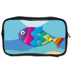 Illustrations Fish Sea Summer Colorful Rainbow Toiletries Bag (one Side)