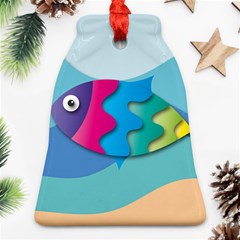 Illustrations Fish Sea Summer Colorful Rainbow Ornament (bell) by HermanTelo