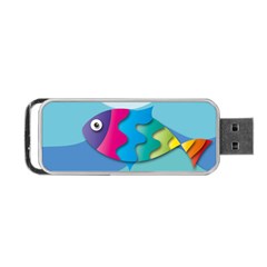 Illustrations Fish Sea Summer Colorful Rainbow Portable Usb Flash (one Side)