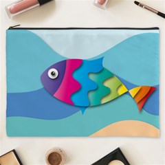 Illustrations Fish Sea Summer Colorful Rainbow Cosmetic Bag (xxxl)