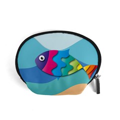 Illustrations Fish Sea Summer Colorful Rainbow Accessory Pouch (small)