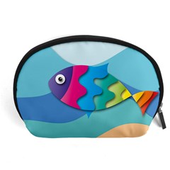 Illustrations Fish Sea Summer Colorful Rainbow Accessory Pouch (large)