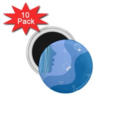 Online Woman Beauty Blue 1 75  Magnets (10 Pack)  by Mariart