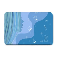 Online Woman Beauty Blue Small Doormat  by Mariart