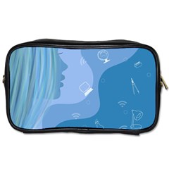 Online Woman Beauty Blue Toiletries Bag (two Sides) by Mariart