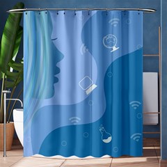 Online Woman Beauty Blue Shower Curtain 60  X 72  (medium)  by Mariart