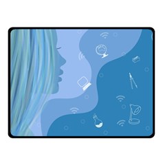 Online Woman Beauty Blue Double Sided Fleece Blanket (small)  by Mariart