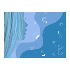 Online Woman Beauty Blue Double Sided Flano Blanket (mini)  by Mariart