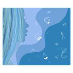 Online Woman Beauty Blue Double Sided Flano Blanket (small)  by Mariart