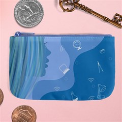 Online Woman Beauty Blue Large Coin Purse by Mariart