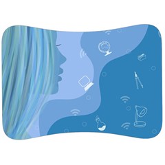 Online Woman Beauty Blue Velour Seat Head Rest Cushion