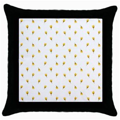 Bright Rose Motif Print Pattern Throw Pillow Case (black) by dflcprintsclothing