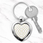 Bright Rose Motif Print Pattern Key Chain (Heart) Front