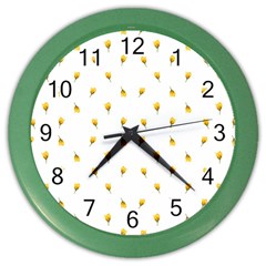 Bright Rose Motif Print Pattern Color Wall Clock by dflcprintsclothing