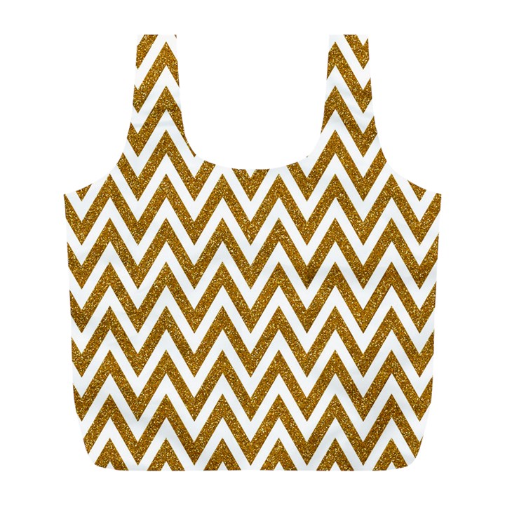 Chevron Gold Full Print Recycle Bag (L)