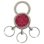 Golden Red Pattern 3-Ring Key Chain Front