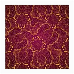 Golden Red Pattern Medium Glasses Cloth (2 Sides) by designsbymallika