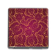 Golden Red Pattern Memory Card Reader (square 5 Slot) by designsbymallika