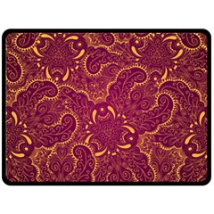 Golden Red Pattern Fleece Blanket (large) 