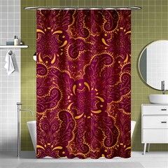 Golden Red Pattern Shower Curtain 48  X 72  (small)  by designsbymallika