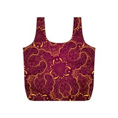 Golden Red Pattern Full Print Recycle Bag (s) by designsbymallika