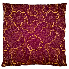 Golden Red Pattern Standard Flano Cushion Case (two Sides) by designsbymallika